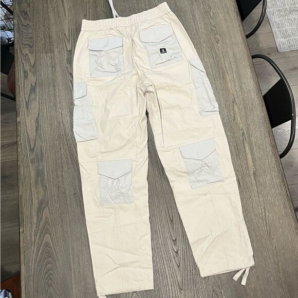NWOT Converse Mens Cream White Cargo Jogger Pants Size M - Picture 6 of 10